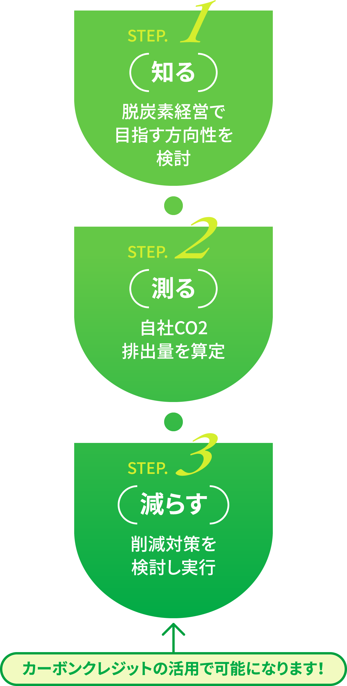 脱炭素経営の取り組み方３ステップの図